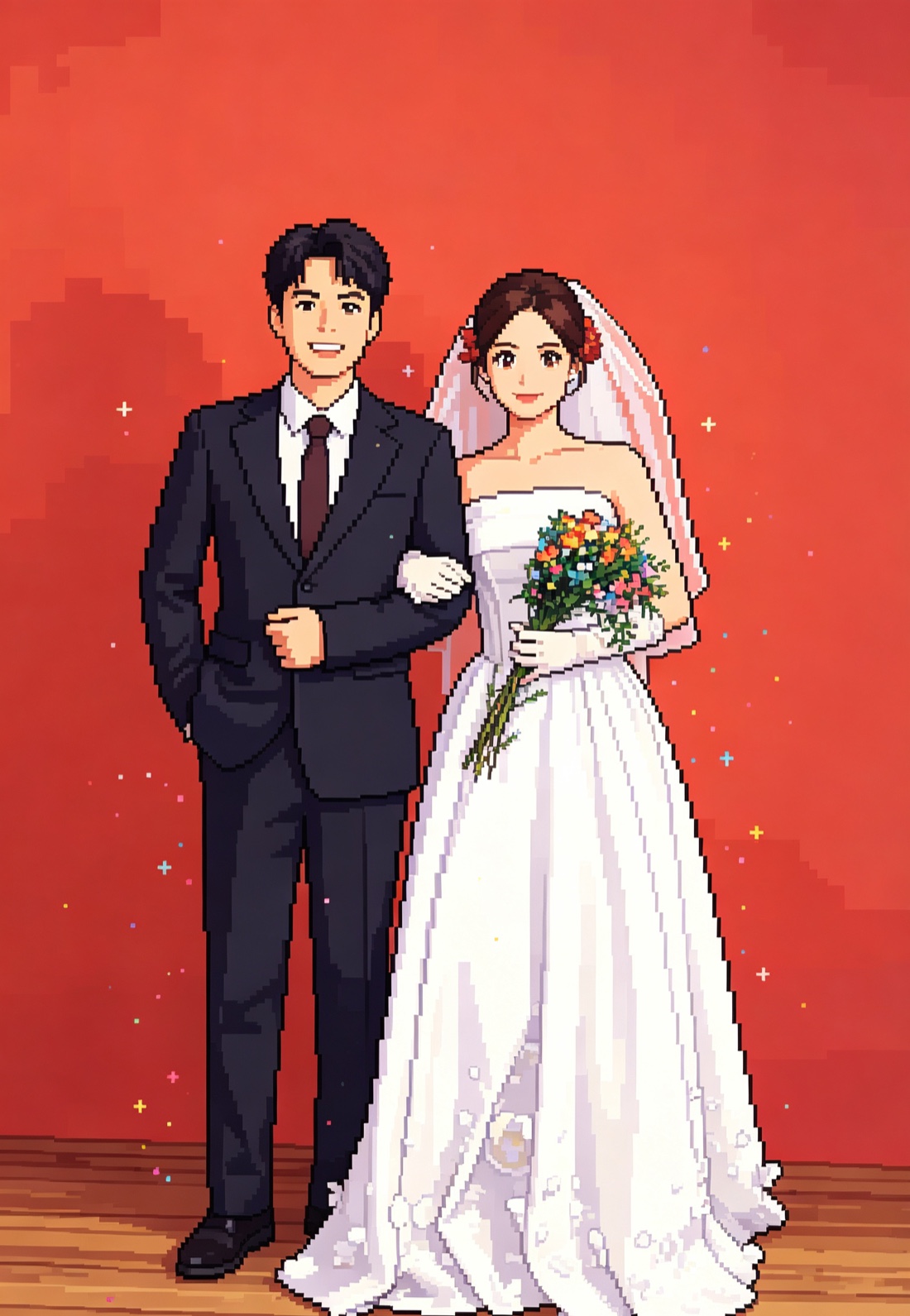 新郎与新娘的婚纱照